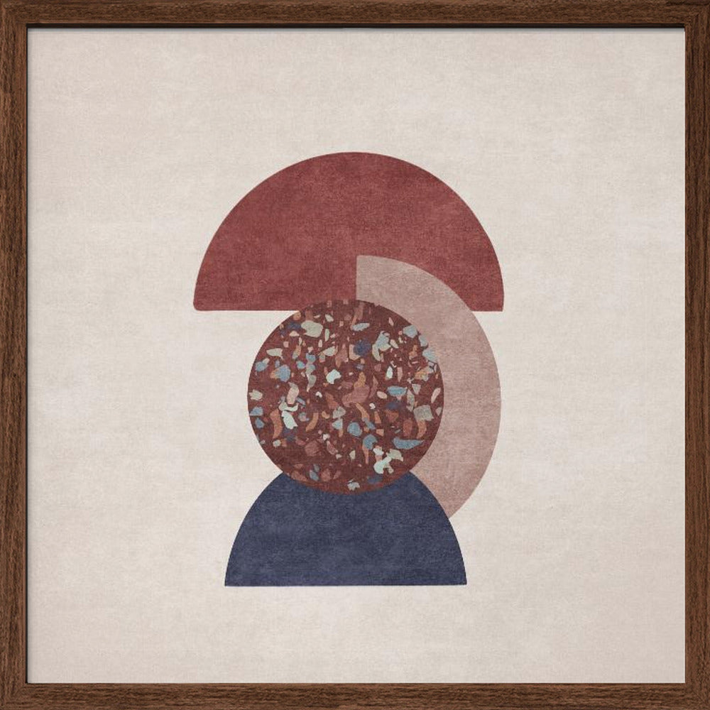 Beyaz Ve Kahverengi Saksili Terazzo Poster